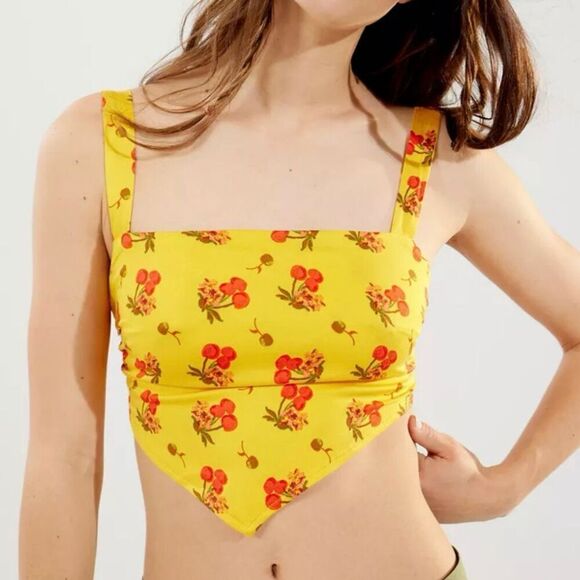 Urban Outfitters Jade Scarf Cami Tank Small Cherries - Picture 1 of 6